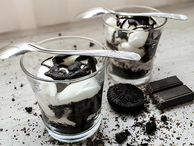 Double Chocolate Mousse and Oreo Parfaits